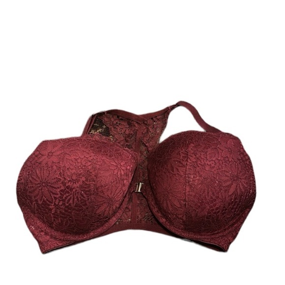 Auden Burgundy Front Close Underwire Bra 34DD - Picture 1 of 3